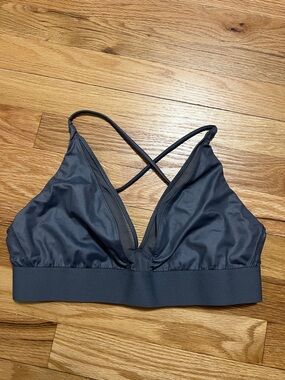 Crisscross Back Lightweight Bralette in Grey